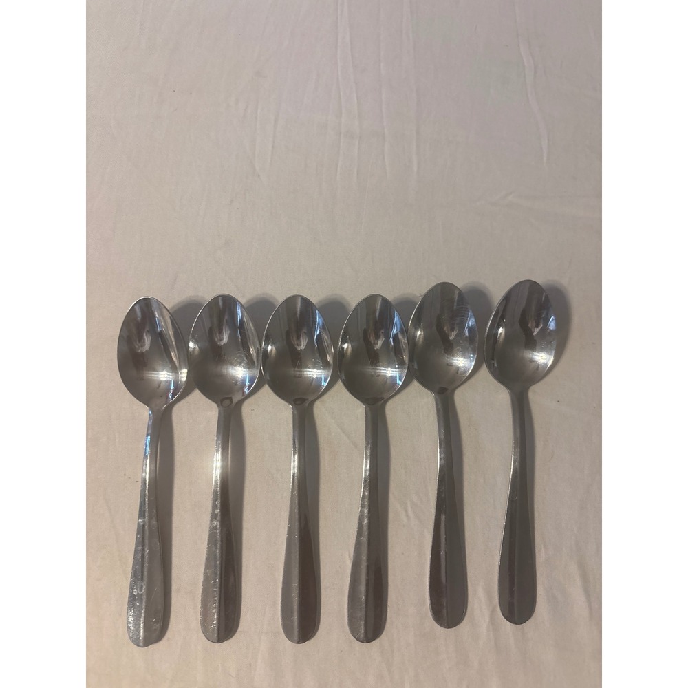 Cambridge Teaspoons Set of 6 Silver Good Stainless Steel Teardrop Flatware